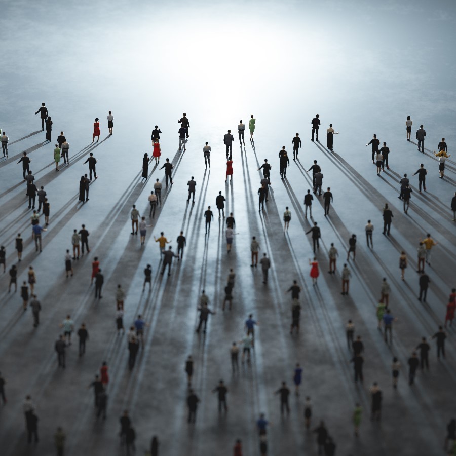 People Tracing Busy Crowd